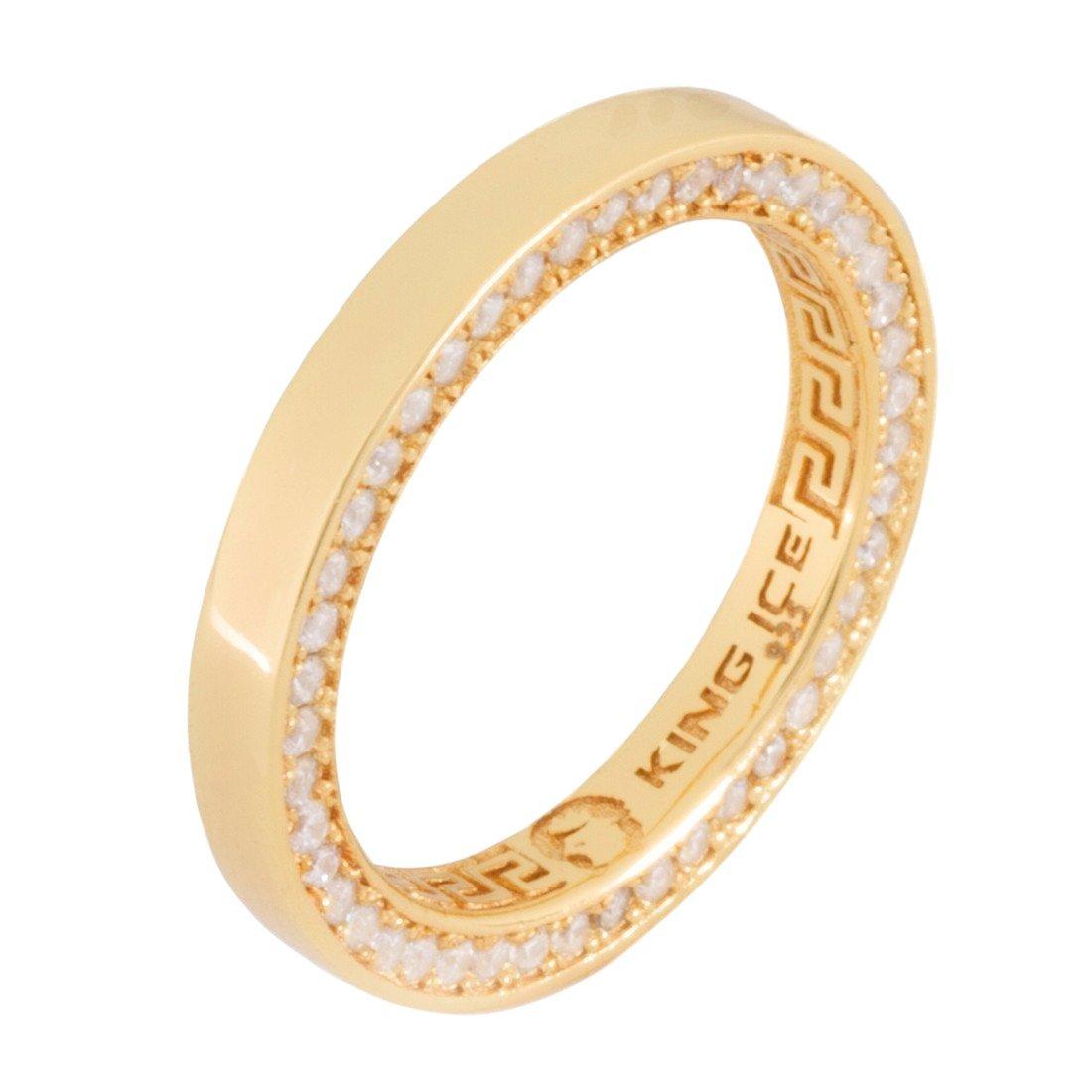 King Ice 3mm Infinity Band Ring - Gold - GOLD